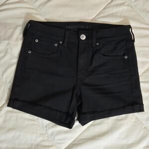 AMERICAN EAGLE Curvy Hi Rise Shortie Next Level Stretch Jean Shorts Women's Sz 6